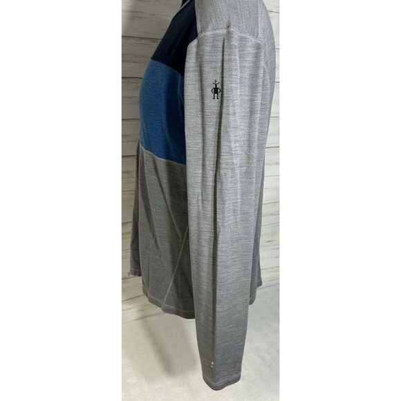 SmartWool 250 Merino Wool Mens Blue Gray Base Layer Thermal Long Sleeve Size XL - Picture 6 of 13